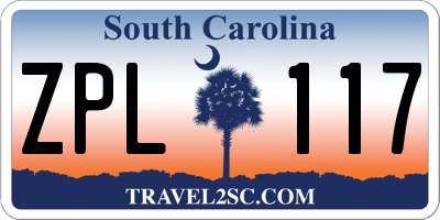SC license plate ZPL117