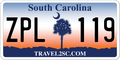 SC license plate ZPL119
