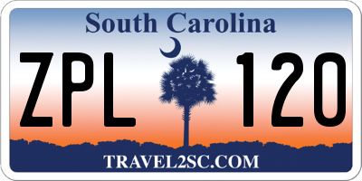 SC license plate ZPL120