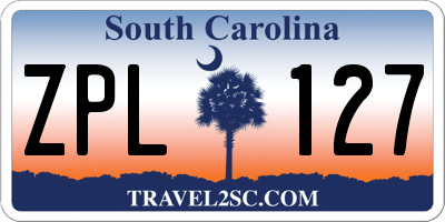 SC license plate ZPL127