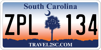 SC license plate ZPL134