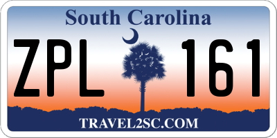 SC license plate ZPL161