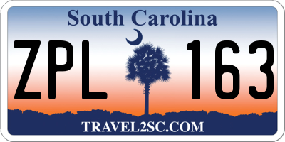 SC license plate ZPL163