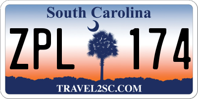 SC license plate ZPL174