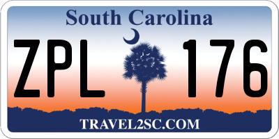 SC license plate ZPL176