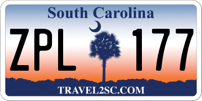SC license plate ZPL177