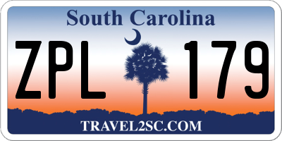 SC license plate ZPL179