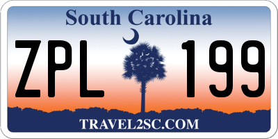 SC license plate ZPL199