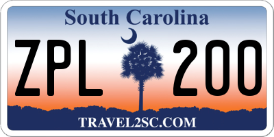 SC license plate ZPL200