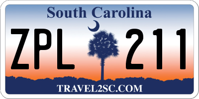 SC license plate ZPL211