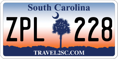 SC license plate ZPL228