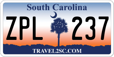 SC license plate ZPL237