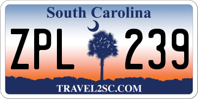 SC license plate ZPL239