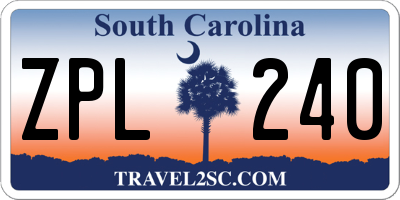 SC license plate ZPL240