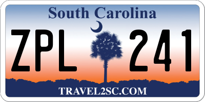 SC license plate ZPL241