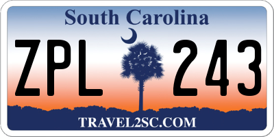 SC license plate ZPL243