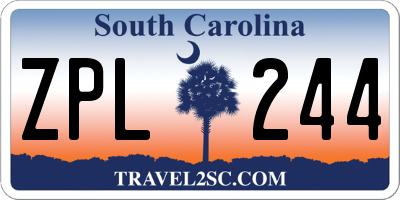 SC license plate ZPL244