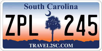 SC license plate ZPL245