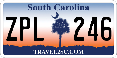 SC license plate ZPL246