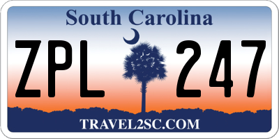 SC license plate ZPL247