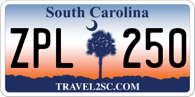 SC license plate ZPL250