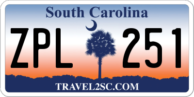 SC license plate ZPL251