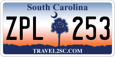 SC license plate ZPL253