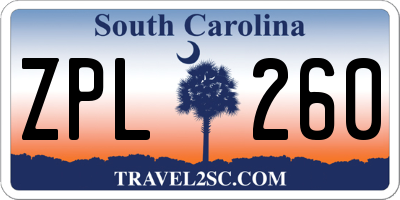 SC license plate ZPL260