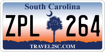 SC license plate ZPL264