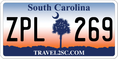 SC license plate ZPL269