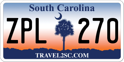 SC license plate ZPL270