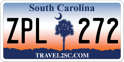 SC license plate ZPL272