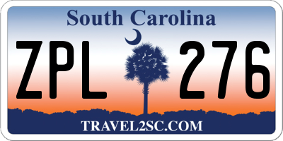 SC license plate ZPL276