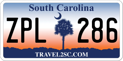 SC license plate ZPL286