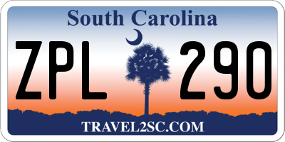 SC license plate ZPL290