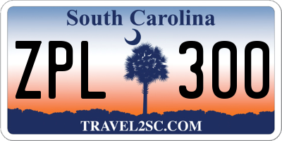 SC license plate ZPL300