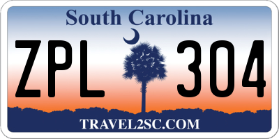 SC license plate ZPL304