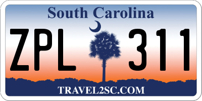 SC license plate ZPL311