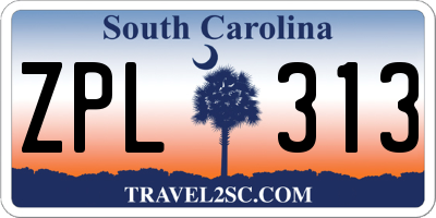 SC license plate ZPL313