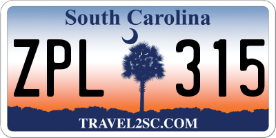 SC license plate ZPL315