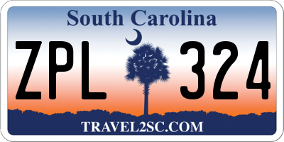 SC license plate ZPL324