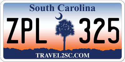 SC license plate ZPL325