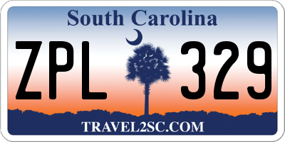 SC license plate ZPL329