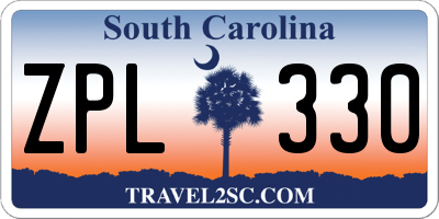 SC license plate ZPL330