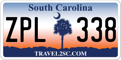 SC license plate ZPL338