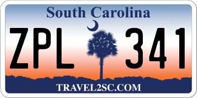 SC license plate ZPL341