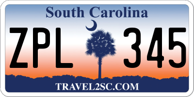 SC license plate ZPL345