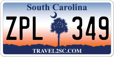 SC license plate ZPL349