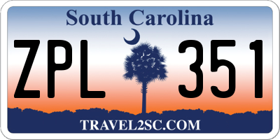 SC license plate ZPL351
