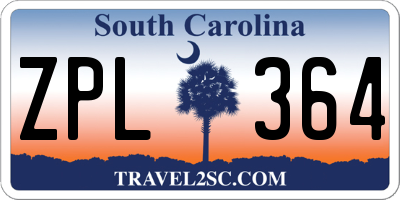 SC license plate ZPL364